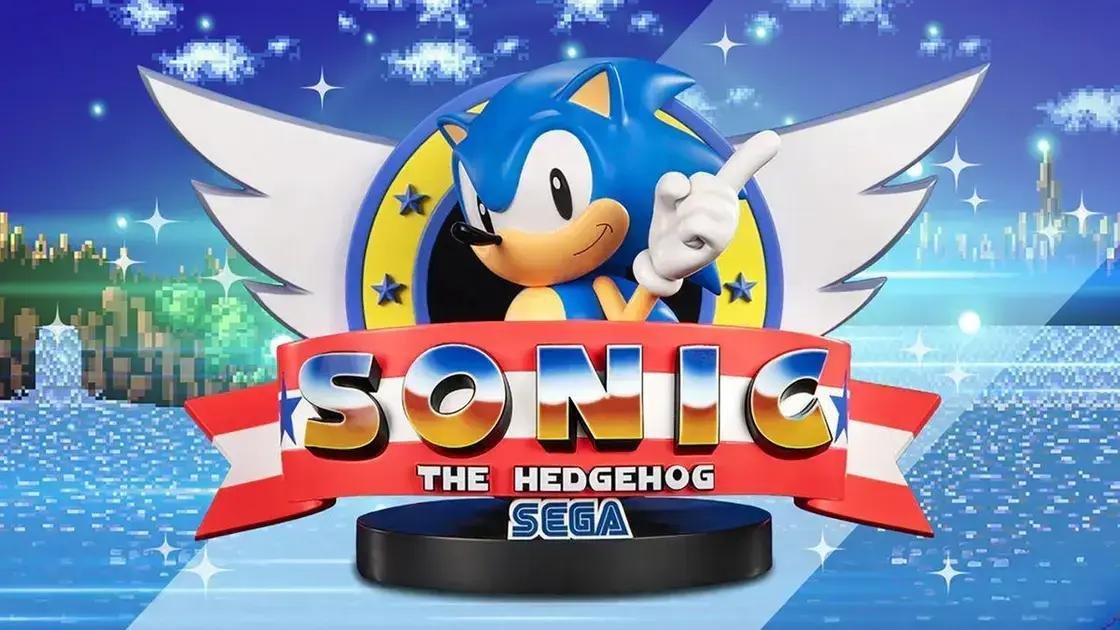 Nova figura do Sonic faz homenagem à tela de título clássica do jogo