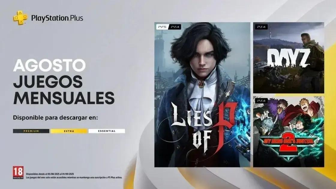 Novos jogos de agosto no PlayStation Plus para PS4 e PS5