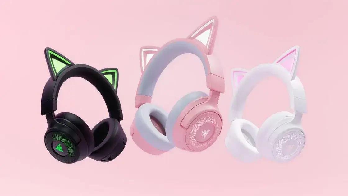 Descubra os novos auriculares Razer Kraken Kitty V3: Estilo e desempenho